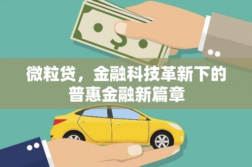 曲水微粒贷，金融科技革新下的普惠金融新篇章