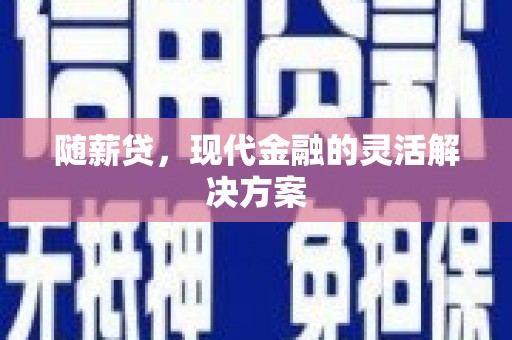 晋江随薪贷，现代金融的灵活解决方案