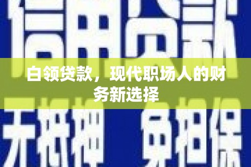 柳南白领贷款，现代职场人的财务新选择