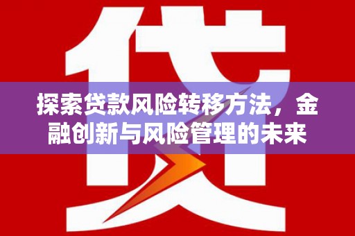 渭城探索贷款风险转移方法，金融创新与风险管理的未来
