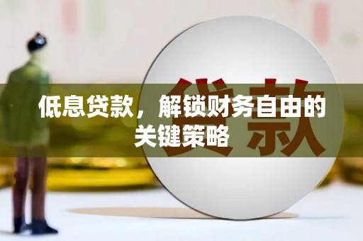 无极低息贷款，解锁财务自由的关键策略