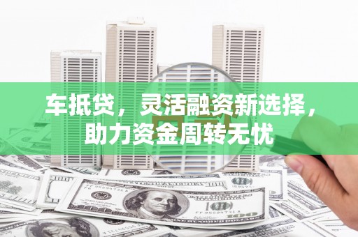 盐田车抵贷，灵活融资新选择，助力资金周转无忧