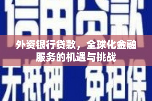 阜城外资银行贷款，全球化金融服务的机遇与挑战