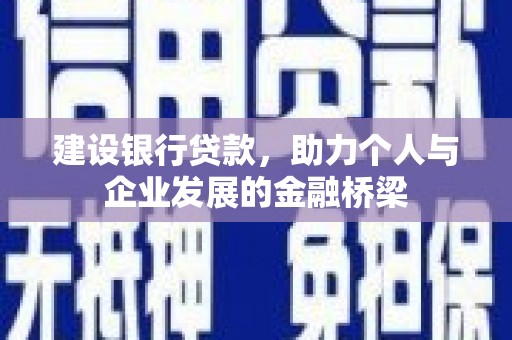 沈丘建设银行贷款，助力个人与企业发展的金融桥梁
