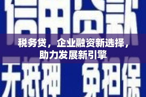 新郑税务贷，企业融资新选择，助力发展新引擎